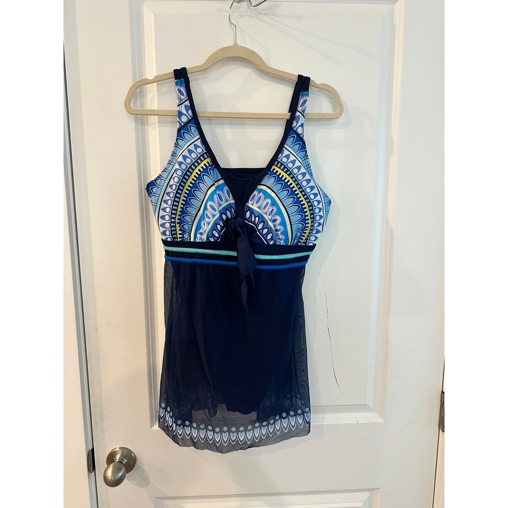 One Piece Blue Swimsuit New without Tags Size L Tank Suit